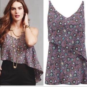 Cabi Purple Spring Floral Scrollwork Cami Top Size S